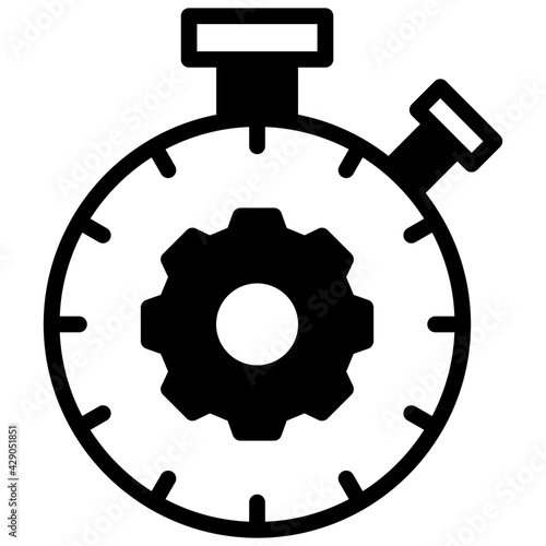 A glyph design, icon of time management
