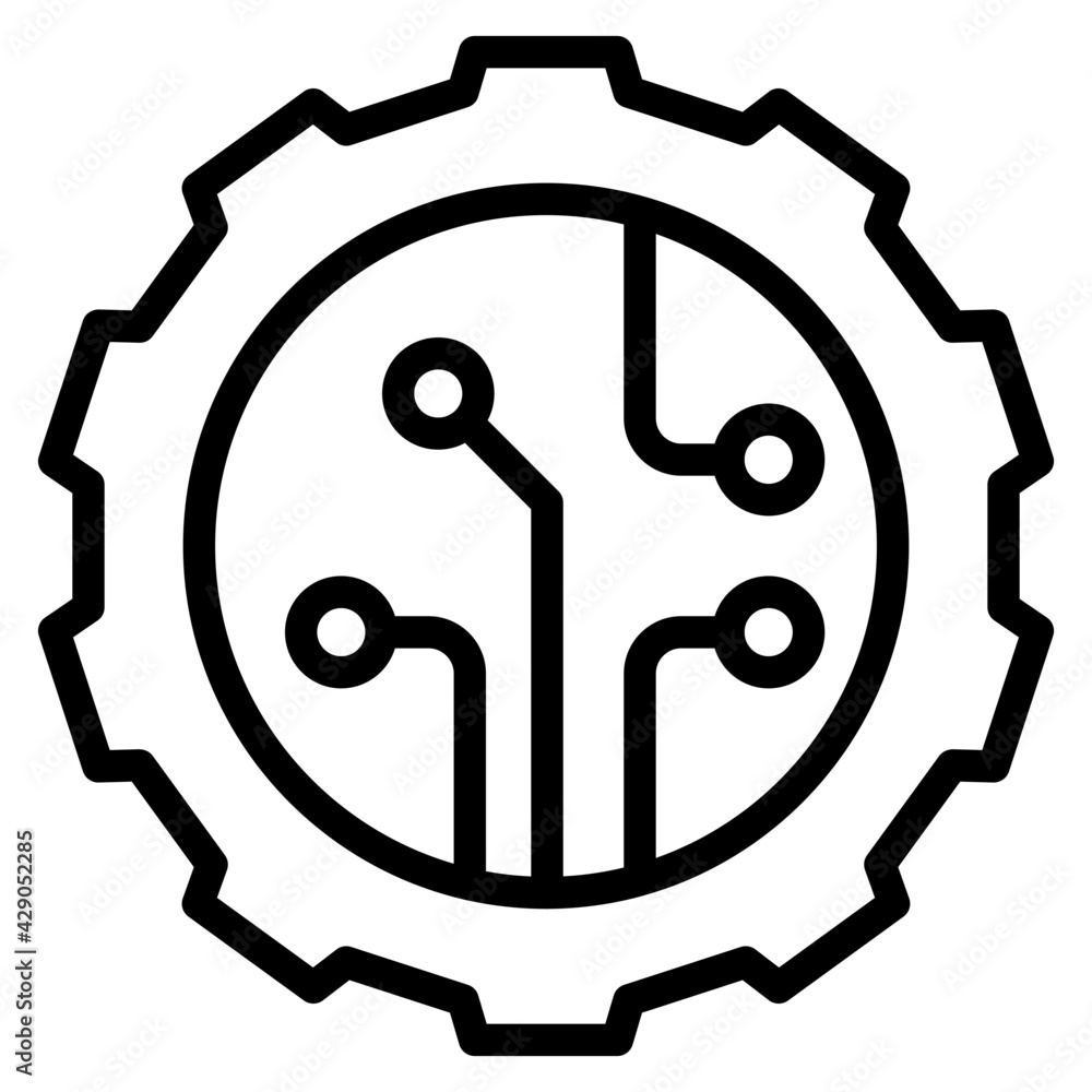 An outline design, icon of digital setting