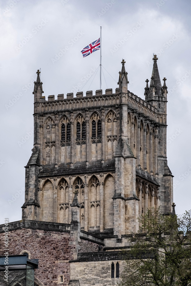 Bristol Cathedral Union Flag at Half Mast
