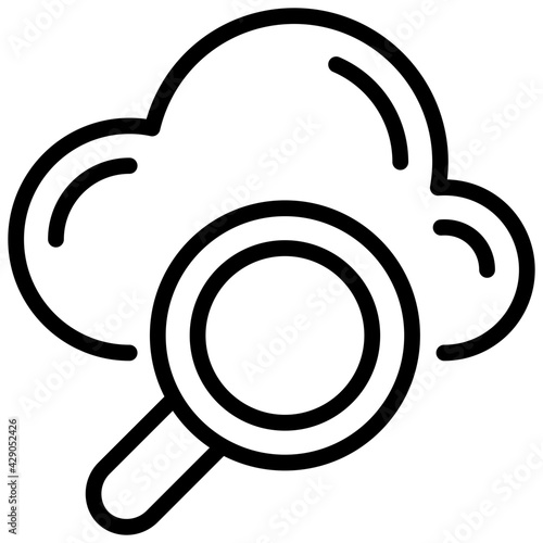 A linear design, icon of cloud search