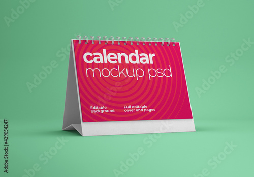 Horizontal Desk Calendar Mockup 
