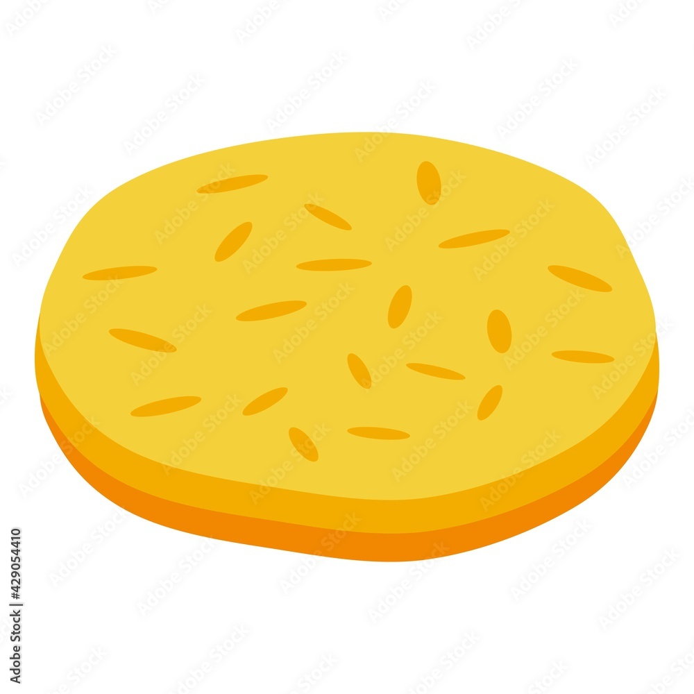 Soft pita bread icon. Isometric of Soft pita bread vector icon for web design isolated on white background Soft pita bread icon. Isometric of Soft pita bread vector icon for web design isolated on white background