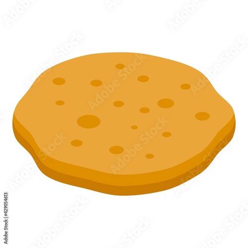 Hot pita bread icon. Isometric of Hot pita bread vector icon for web design isolated on white background