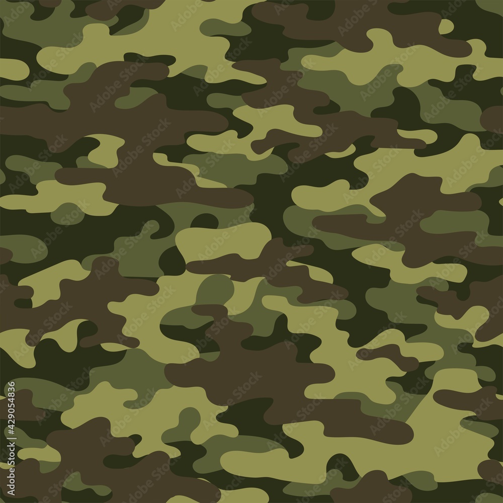 Fototapeta premium green army camouflage vector seamless print