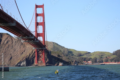 Golden Gate Bridge w/ Kite Surfer