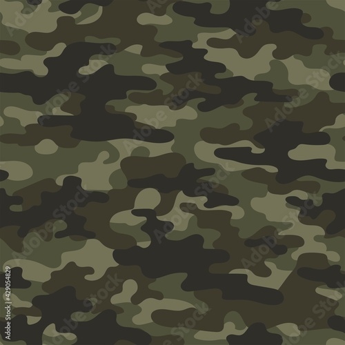 army green camouflage vector seamless print