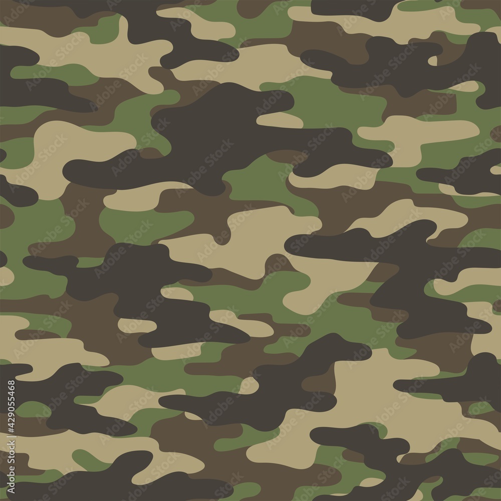 Fototapeta premium Camouflage green seamless pattern.Military camo.Print Vector
