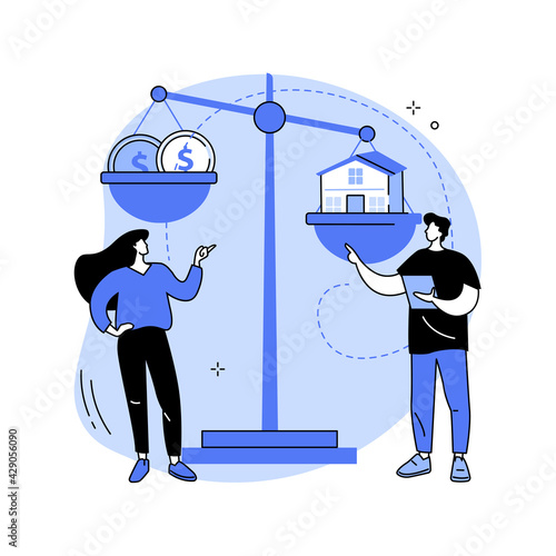 Judicial separation abstract concept vector illustration.