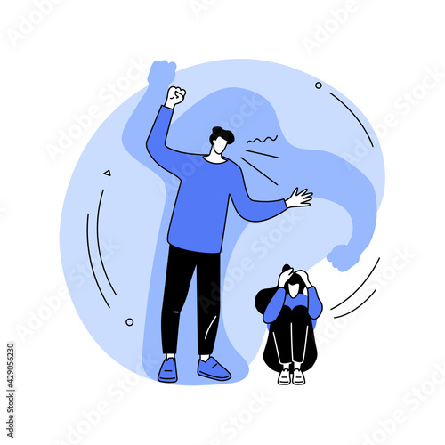 Domestic violence abstract concept vector illustration.