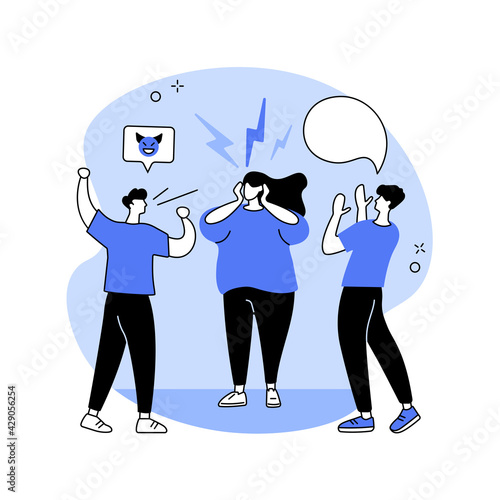 Youth violence abstract concept vector illustration.
