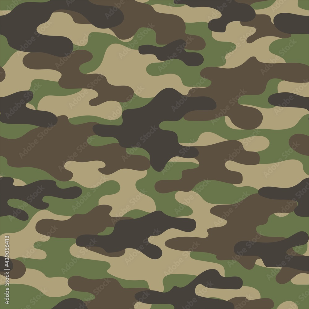green Abstract seamless military camo texture for print. Forest background. Vector green Abstract seamless military camo texture for print. Forest background. Vector