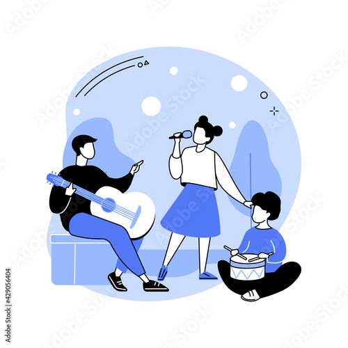 Musical camp abstract concept vector illustration.