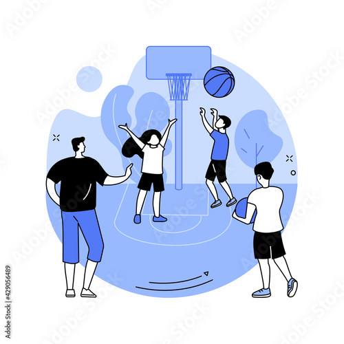 Basketball camp abstract concept vector illustration.