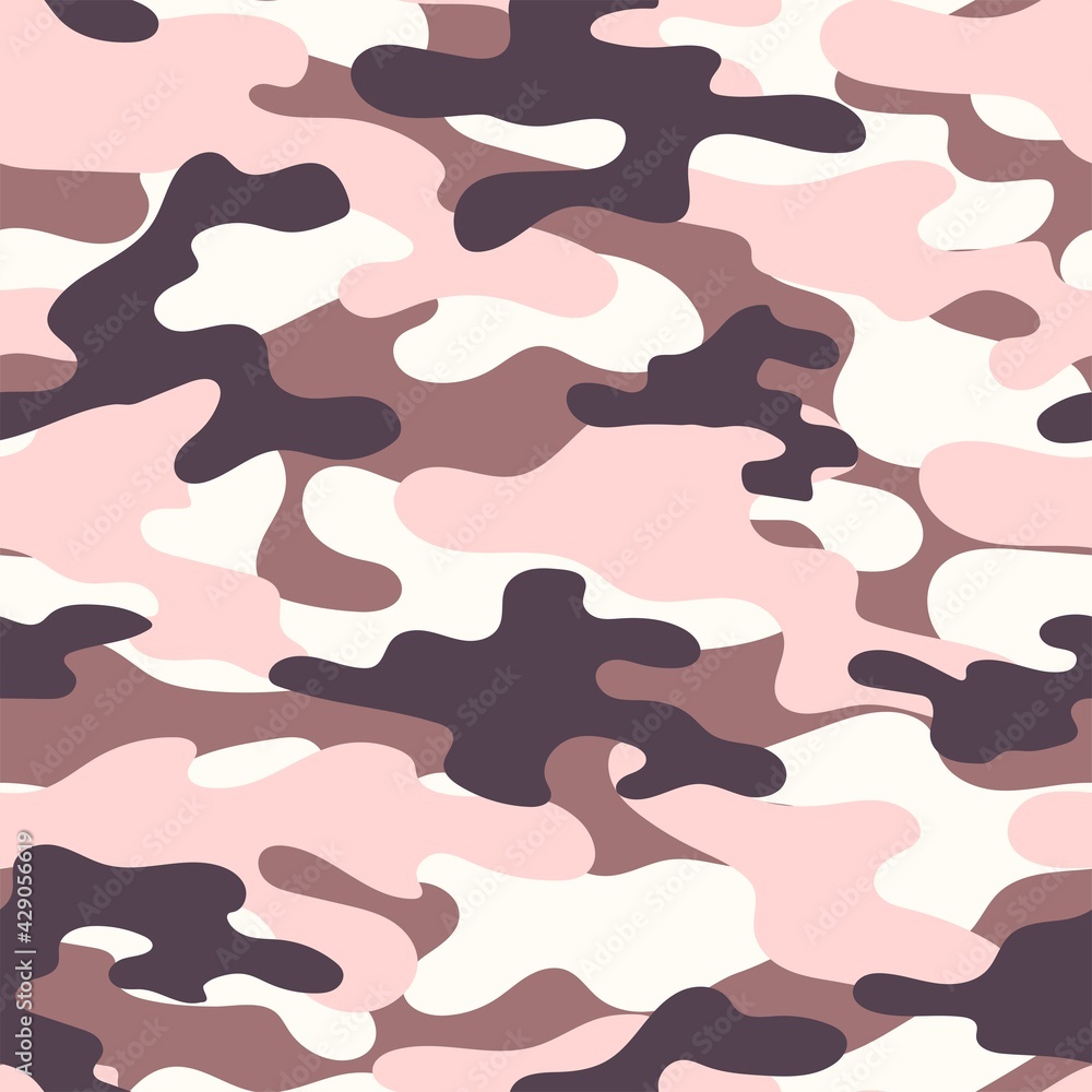 pink military camouflage. vector seamless print. army camouflage for clothing or printing