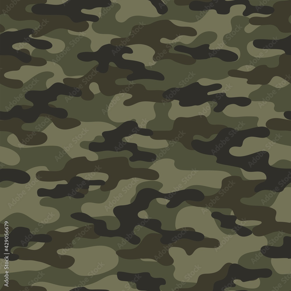 Fototapeta premium military green camouflage. vector seamless print. army camouflage for clothing or printing