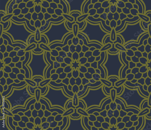 Abstract colorful doodle flower seamless pattern. Floral background. Mosaic, tile of thin line ornament.