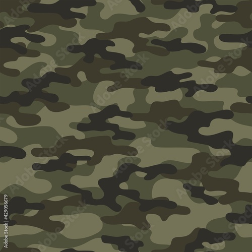 military green camouflage. vector seamless print. army camouflage for clothing or printing