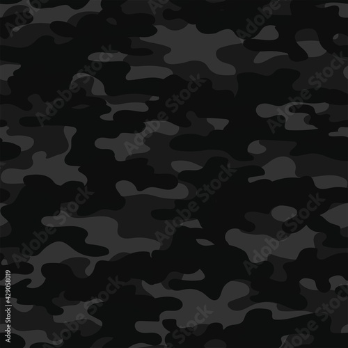 dark Camouflage background. Seamless pattern.Vector. Outdoor images.