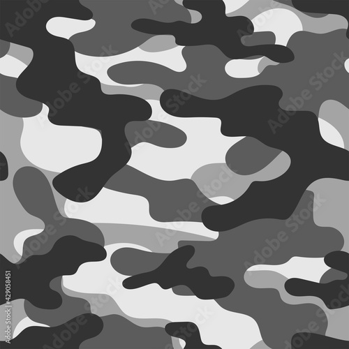 grey Full seamless abstract military camouflage skin pattern vector for decor and textile. Army masking design for hunting textile fabric printing and wallpaper. Design for fashion and home design.