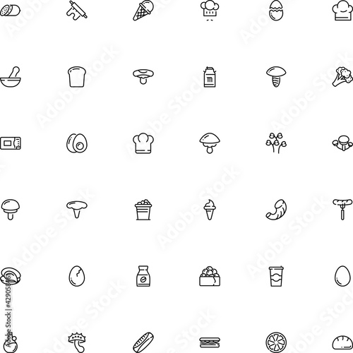 icon vector icon set such as: amanita caesarea, ocean, cheese, cooler, soft, collection, market, stem, sea, fridge, grey puffball, citrus, lemon, alcoholic, cress, bacon, full, lamb, home