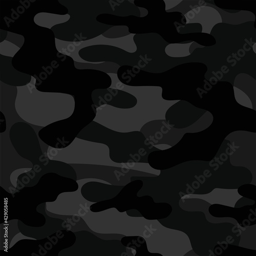 black Full seamless abstract military camouflage skin pattern vector for decor and textile. Army masking design for hunting textile fabric printing and wallpaper. Design for fashion and home design.