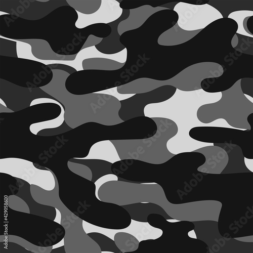 grey Camouflage modern pattern seamless element for printing clothes, fabrics. Vector. Hunting and fishing.