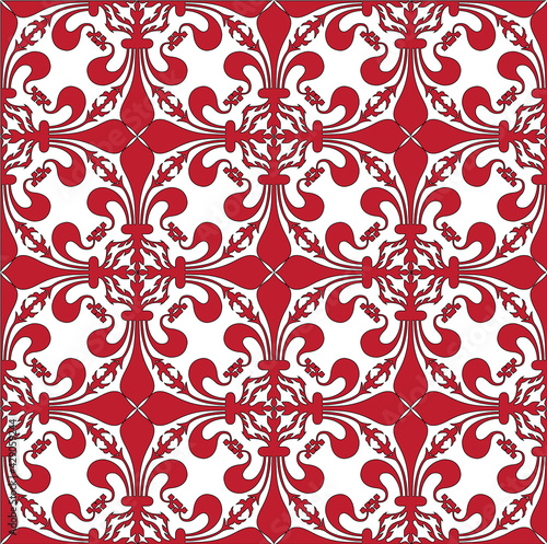 Obraz na plátně Pattern background with red florentine lily