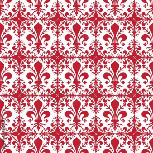 Vászonkép Pattern background with red florentine lily