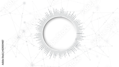  Grey white Abstract technology background with various technology elements Hi-tech communication concept innovation background Circle empty space for your text