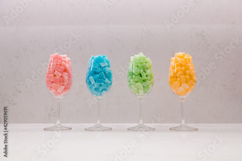 Colorful cannabis edible gummy bear candies