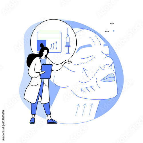 Face lifting abstract concept vector illustration.