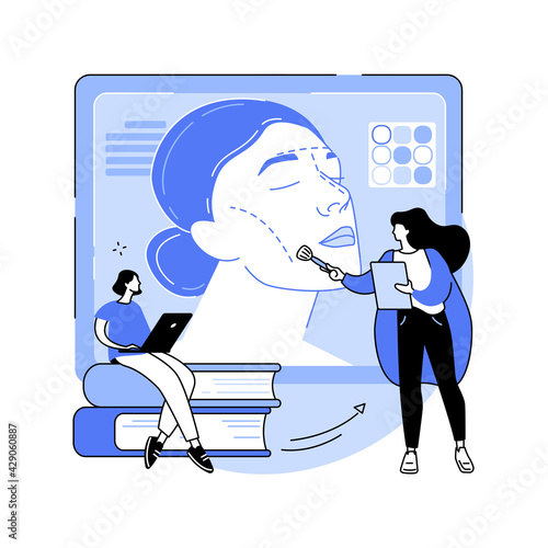 Makeup courses abstract concept vector illustration.