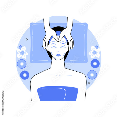 Facial massage abstract concept vector illustration.