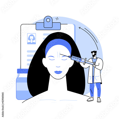 Botox injection abstract concept vector illustration.