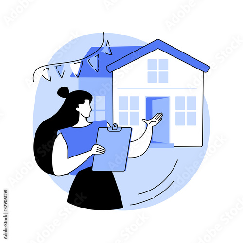 Open house abstract concept vector illustration. photo