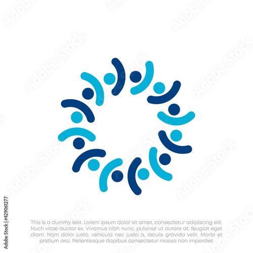 Fototapeta Naklejka Na Ścianę i Meble -  Human Resources Consulting Company, Global Community Logo	