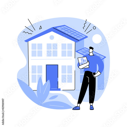 Eco house abstract concept vector illustration.