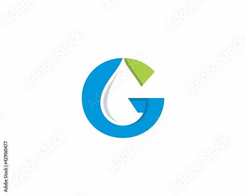 Letter G With Water Drop Logo Vector 001