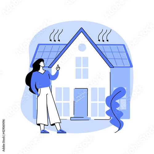 Passive house abstract concept vector illustration.