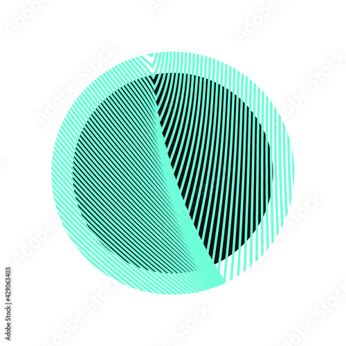 logo symbol circular figure with texture in blue and black editable vector
