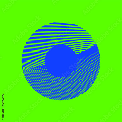 texture formed by electronic blue lines on green radiant background