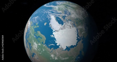 Arctic Circle in planet earth, aerial view from outer space photo