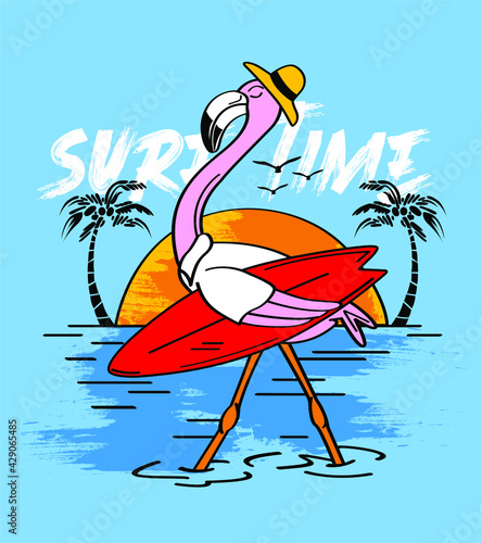 FLAMINGO CAMIONANDO EN LA PLAYA