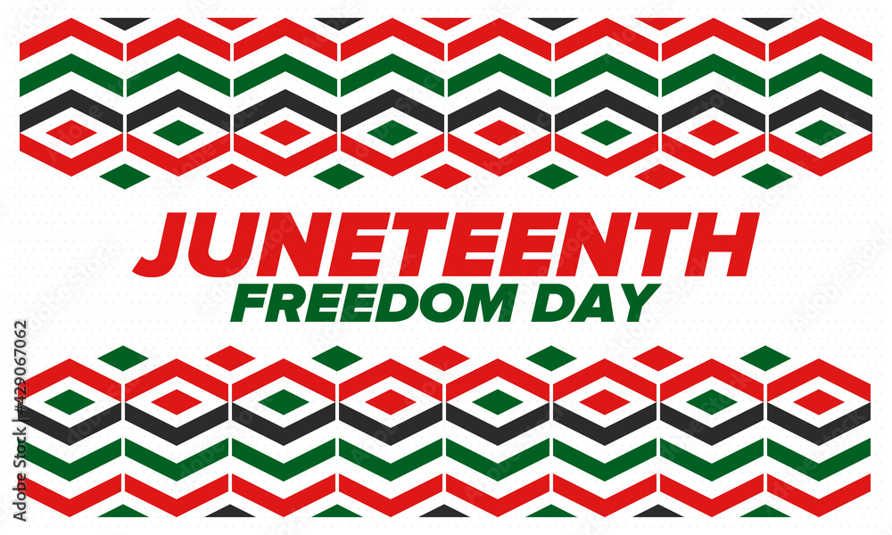 Fototapeta premium Juneteenth Independence Day. Freedom or Emancipation day. Annual american holiday, celebrated in June 19. African-American history and heritage. Poster, greeting card, banner and background. Vector