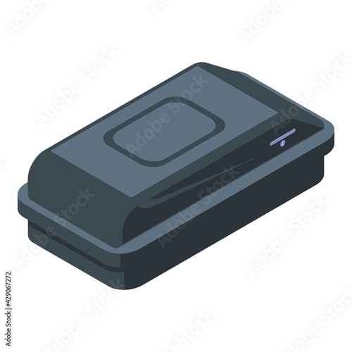 Plastic car roof box icon. Isometric of Plastic car roof box vector icon for web design isolated on white background