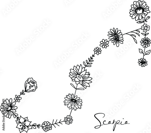Zodiac floral constellation