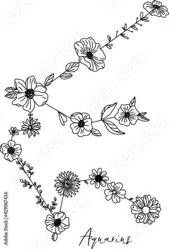Zodiac floral constellation