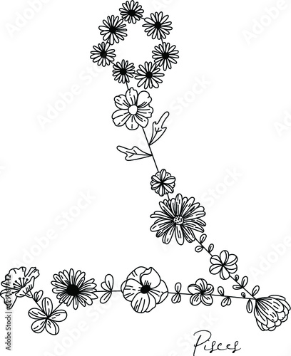 Zodiac floral constellation