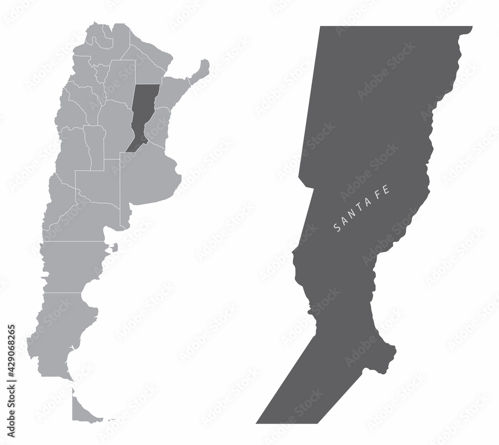Obraz premium Santa Fe province silhouette map