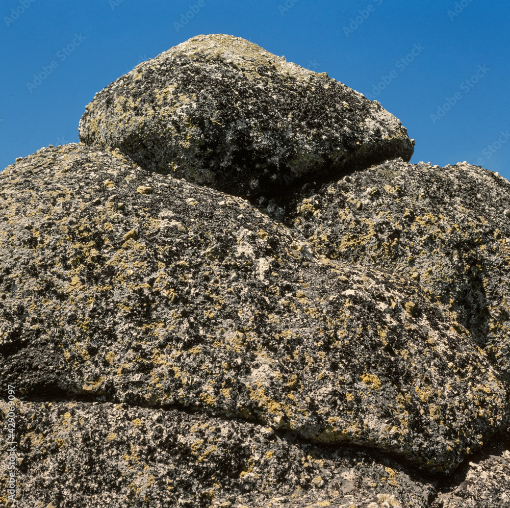 Rocks covered with moss at Cevennes. France. South-east edge of the Massif Central. Départements of Ardèche, Gard, Hérault and Lozère. Rocks covered with moss at Cevennes. France. South-east edge of the Massif Central. Départements of Ardèche, Gard, Hérault and Lozère.